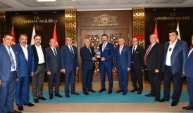 Türkiye Odalar ve Borsalar Birliği Yönetim Kurulu Başkanı M. Rifat Hisarcıklıoğlu Vali Aziz Yıldırım’ı Ziyaret Etti